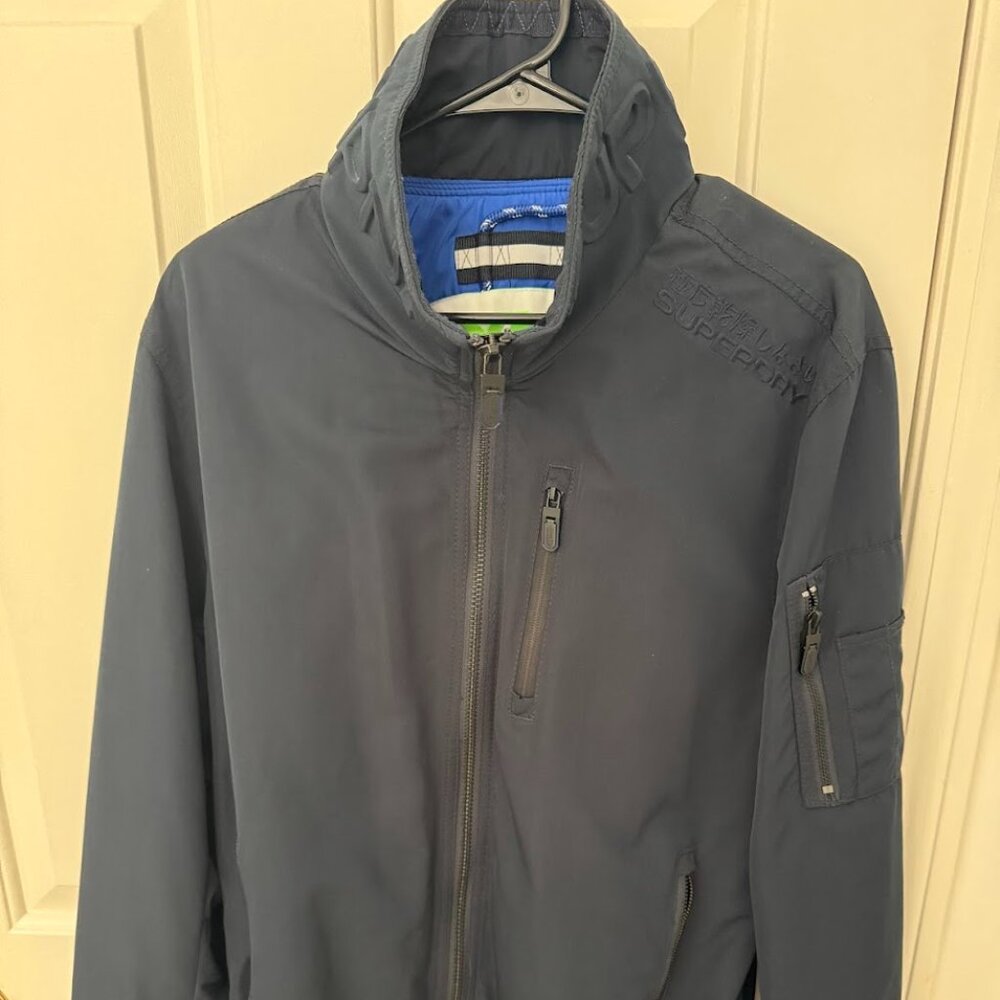 Superdry bomber jacket. Lightly padded NAVY MENS XL M50004RO